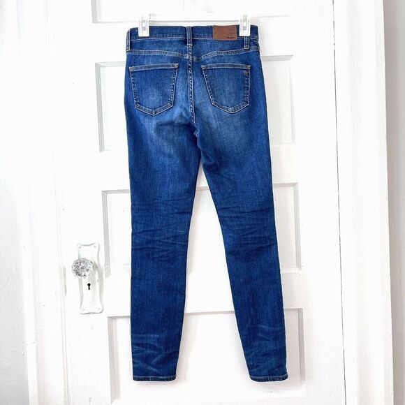 Madewell Jeans Women 26 Blue High Riser Skinny Medium Wash Distressed Stretch - Picture 2 of 11